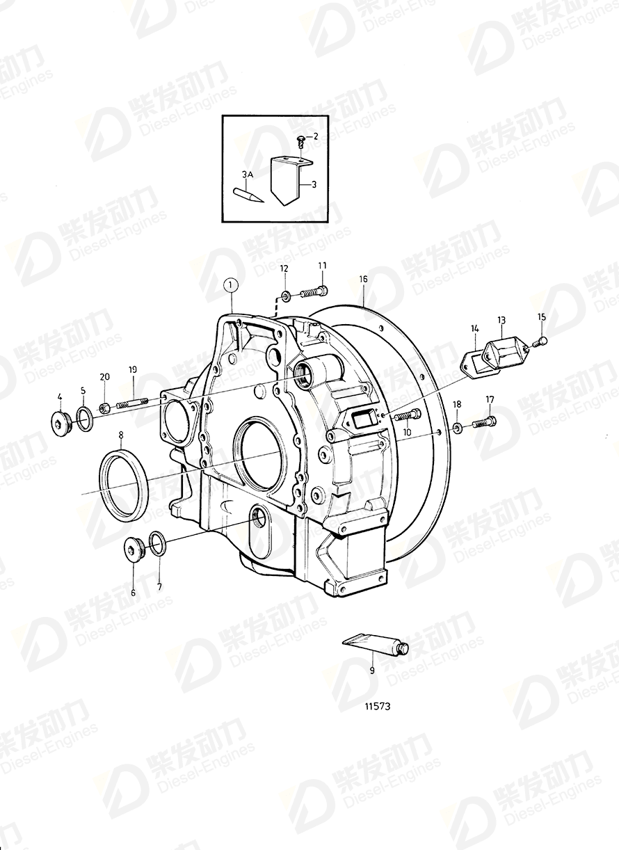 VOLVO Sealing ring 3825165 Drawing